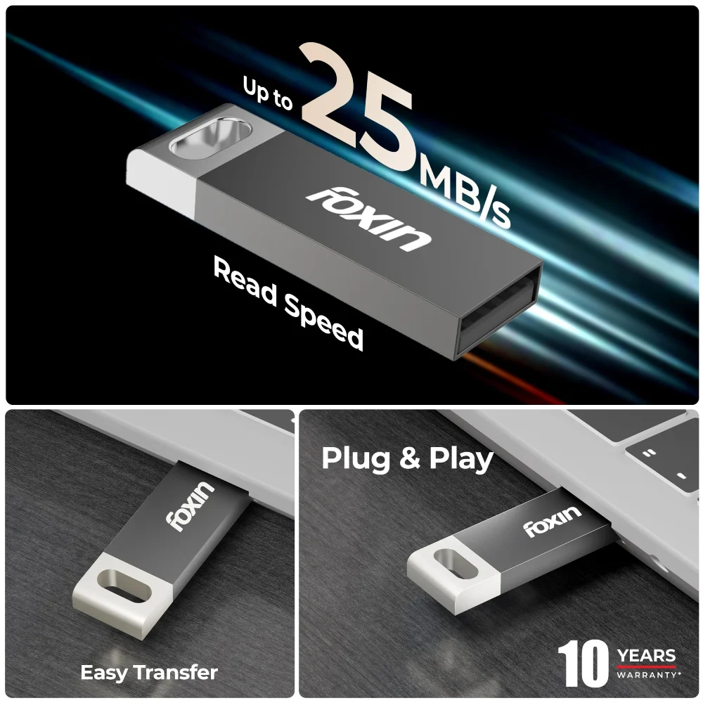 Foxin Prime Pendrive 8GB USB 2.0 (METAL) view 3